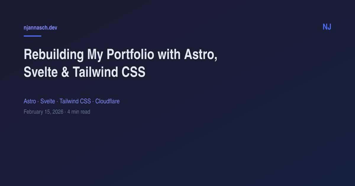 Rebuilding My Portfolio with Astro, Svelte & Tailwind CSS